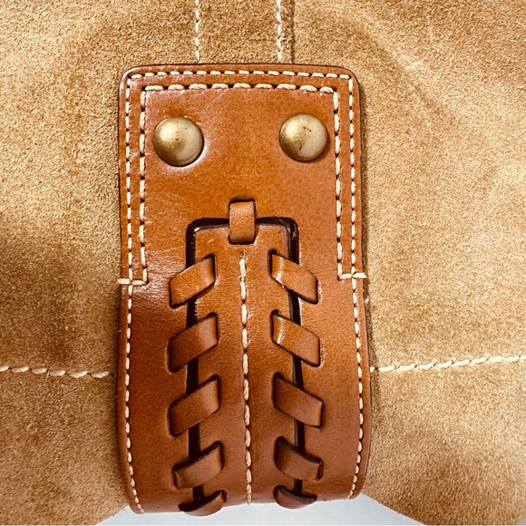 Coach Women s Rare Vintage Fringe Beige Suede Bag W Brass Findings #10401 - Picture 12 of 16